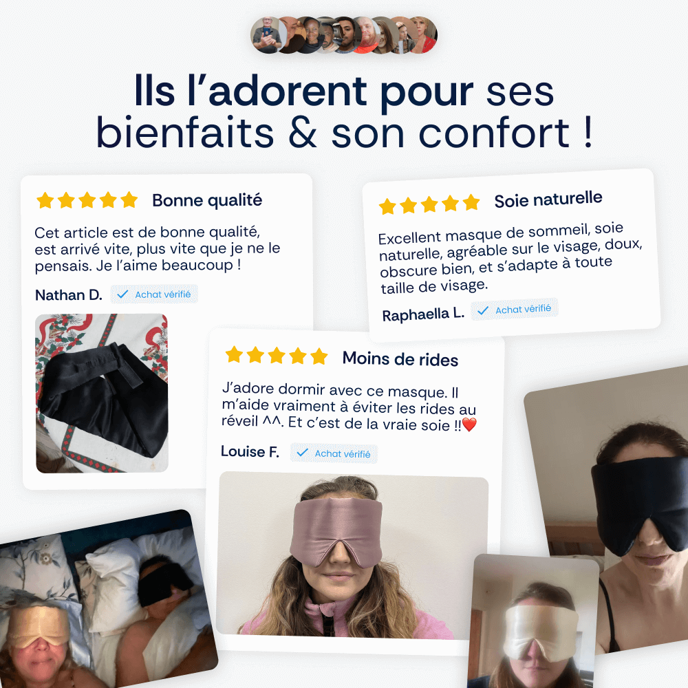 Masque de sommeil en soie de mûrier