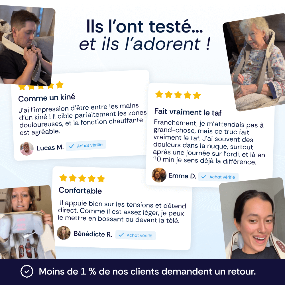 Masseur cervical shiatsu chauffant 6D Somnilys - Somnilys