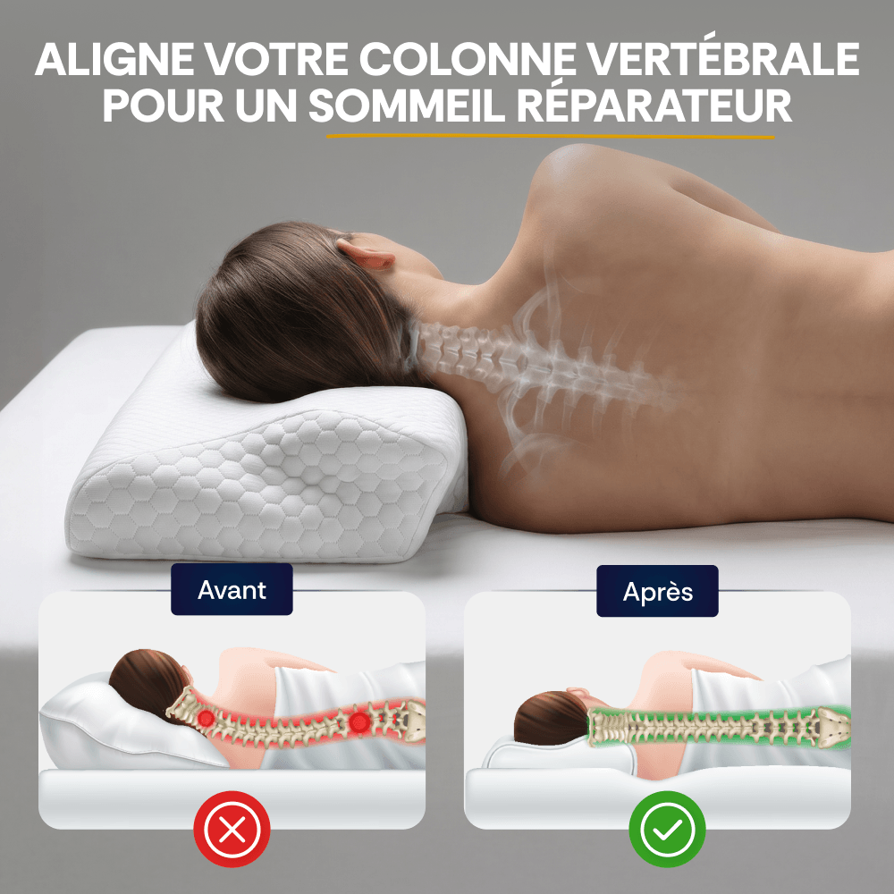 Oreiller ergonomique cervical à mémoire de forme Gen. 1