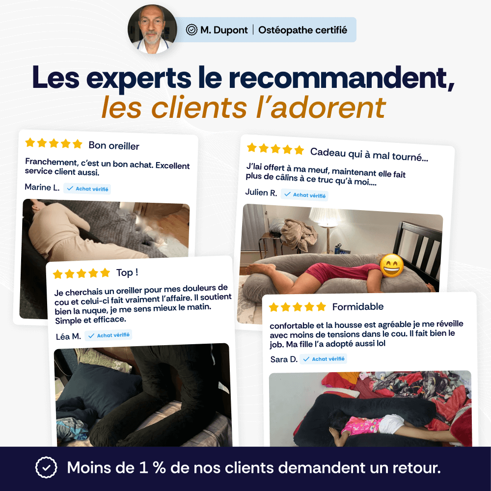 Coussin ergonomique XXL en U