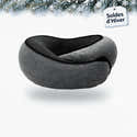 Oreiller De Voyage En U Avec Rangement - Coussin Cervical Portable, Velours Doux, Fermeture éclair - Pour Avion, Voiture, Train - 1