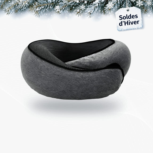 Oreiller De Voyage En U Avec Rangement - Coussin Cervical Portable, Velours Doux, Fermeture éclair - Pour Avion, Voiture, Train - 1