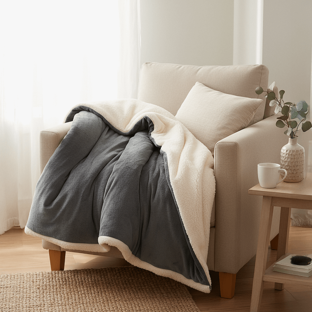 Plaid Cocooning Sherpa