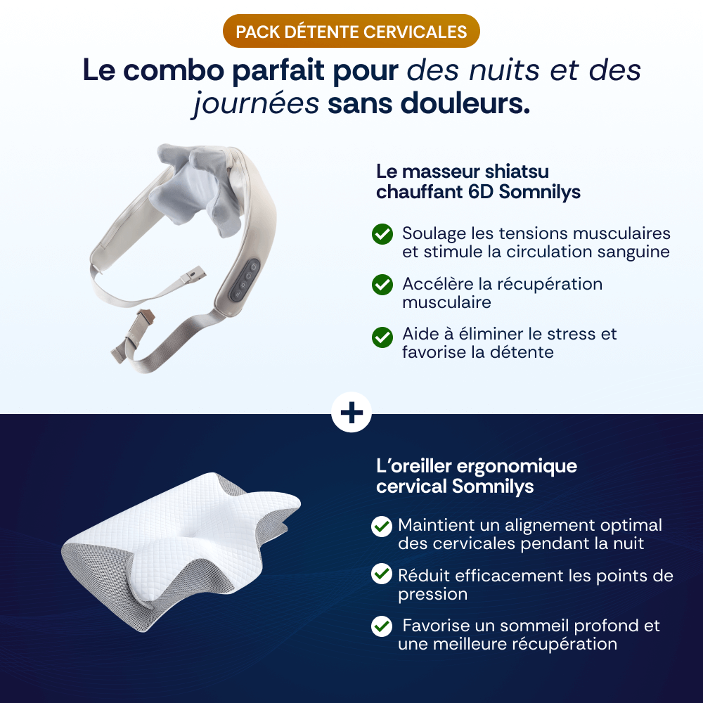 Masseur cervical shiatsu chauffant 6D Somnilys - Somnilys